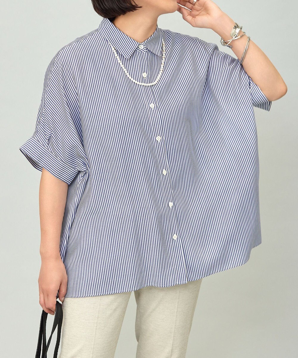 自由区 S 【接触冷感・UVケア・抗菌防臭・洗える】リヨセルポプリン ブラウス 