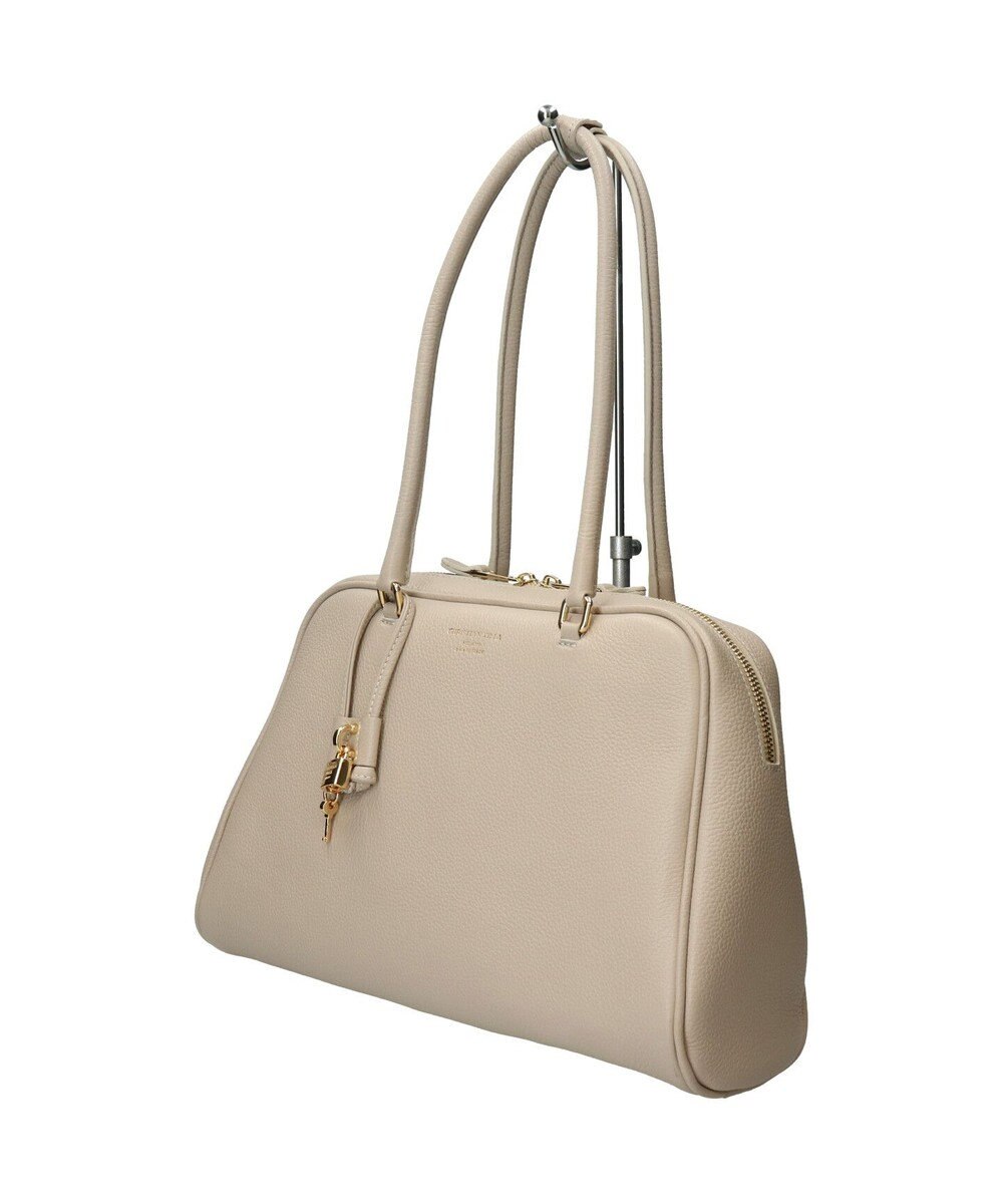 INTER-CHAUSSURES 【CHRISTIAN VILLA】チャーム付きシュリンクレザーハンドバッグ 