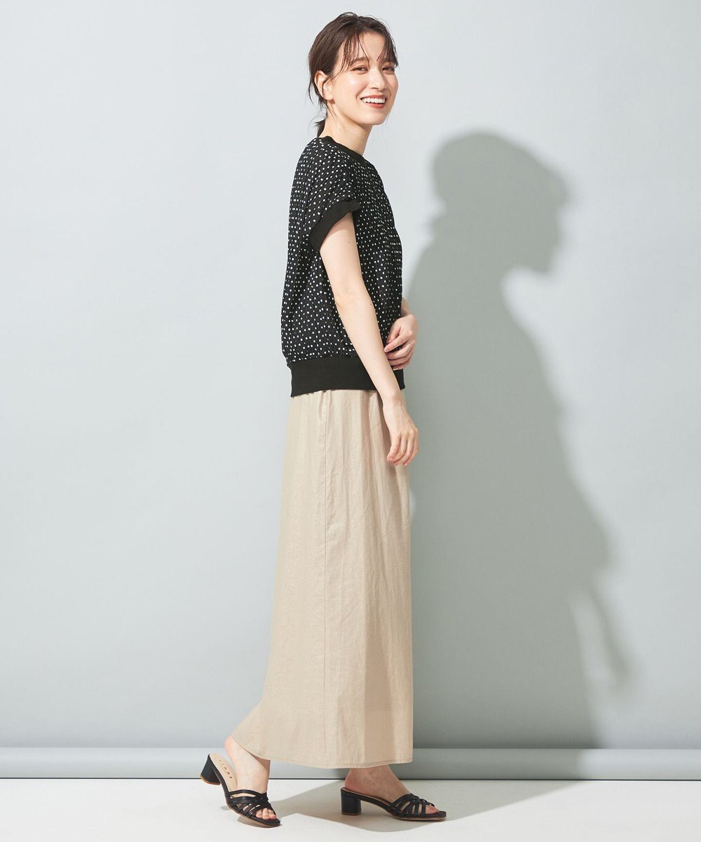 SHARE PARK LADIES 【洗える】リネンレーヨンコーティングウォッシュスカート 