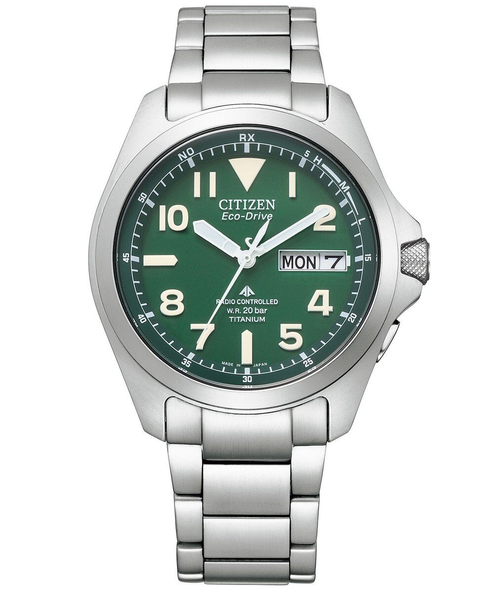 CITIZEN 【電池交換不要 デイ&デイト電波時計】スーパーチタニウム採用 エコ・ドライブ電波時計 LANDシリーズ PMD56-2951 