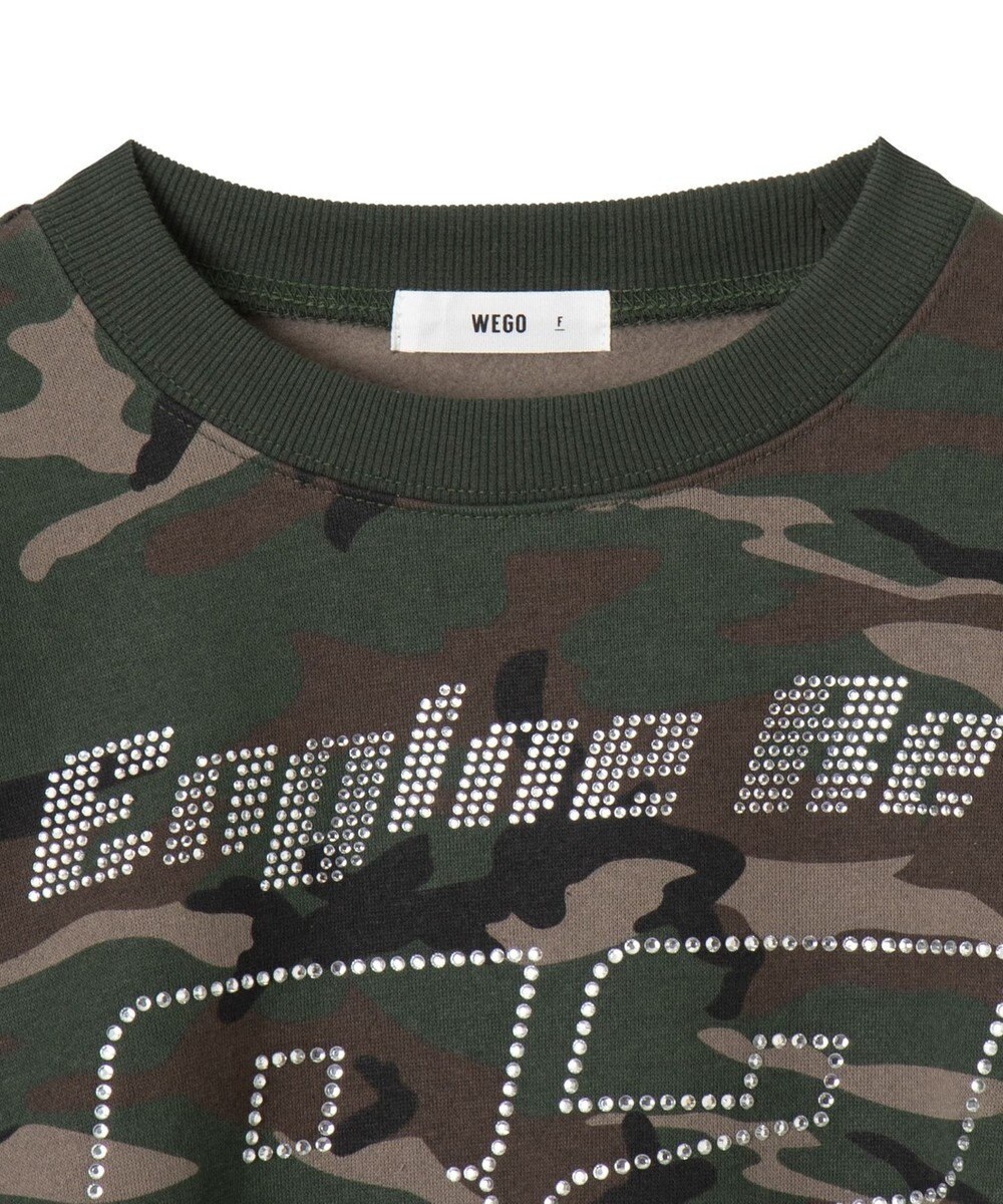 WEGO ラインストーンプルオーバースウェット 