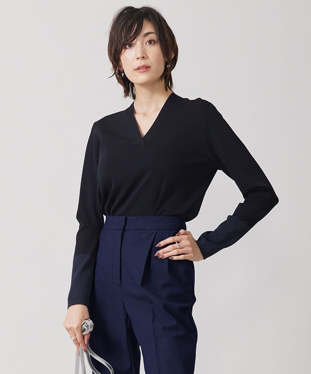 ICB 【WEB限定カラーあり・洗える】 シンセティックフルニードル Vネックプルオーバー 