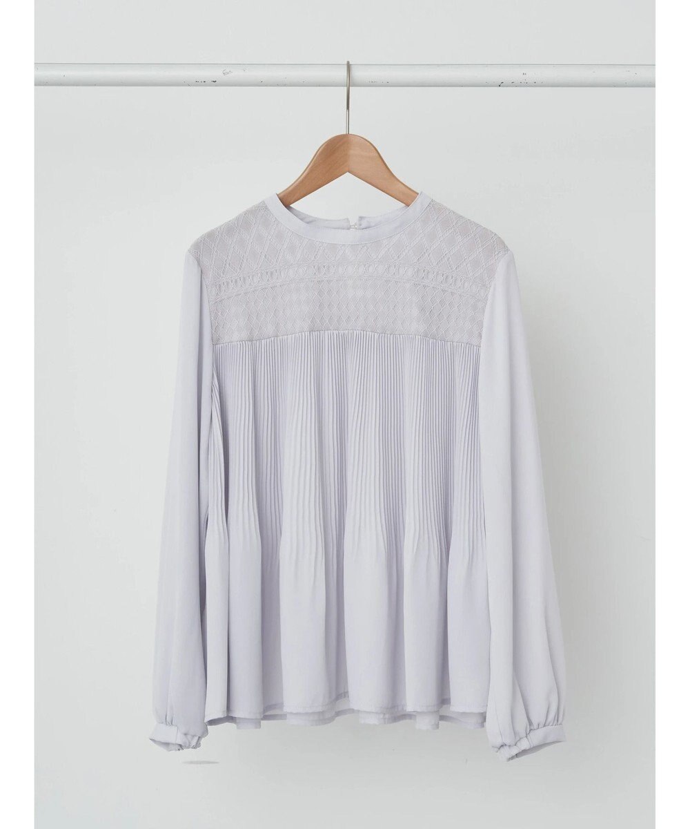 earth music&ecology レースプリーツブラウス 