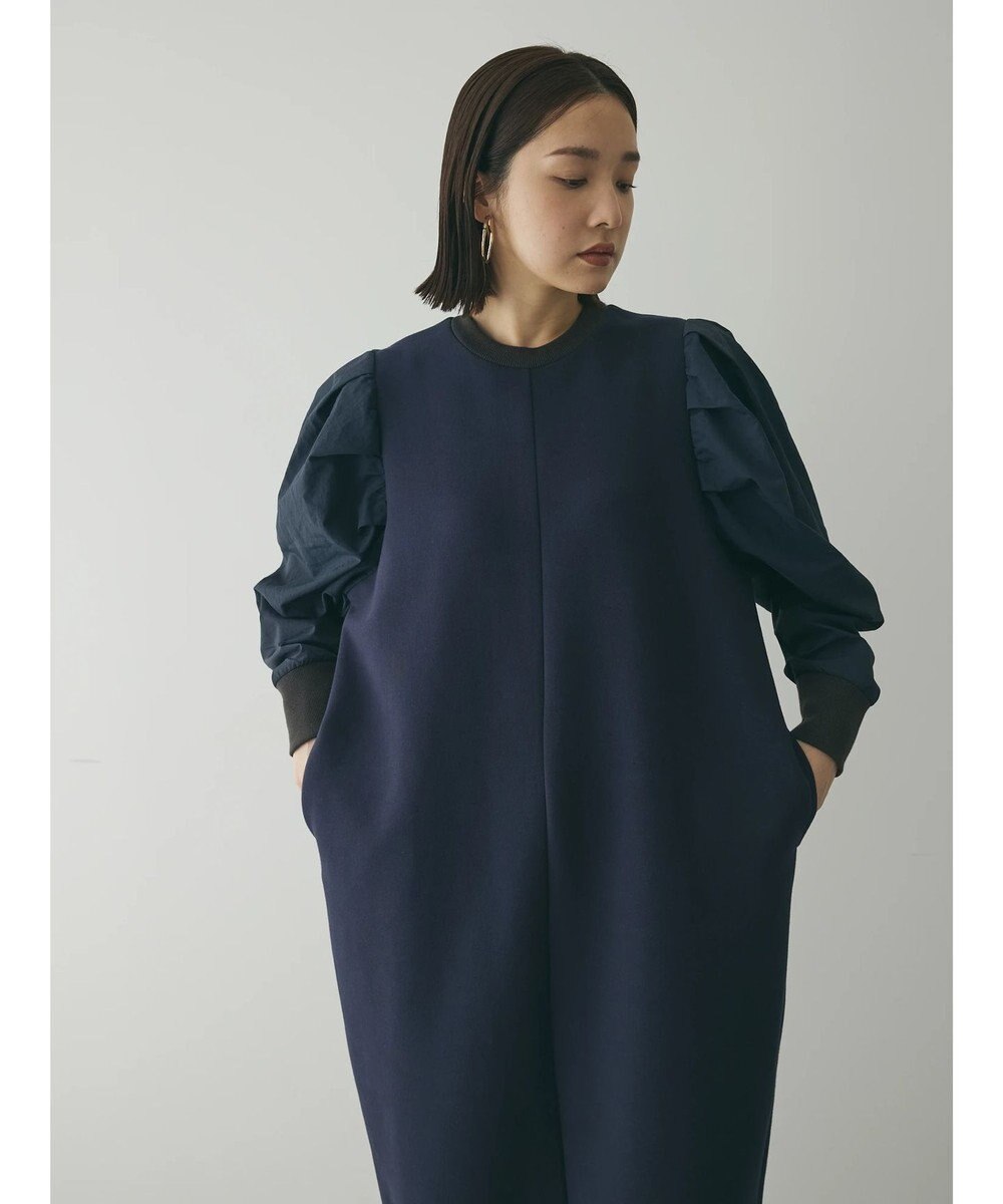 Green Parks armonia. リブ使いコクーンポンチワンピース 