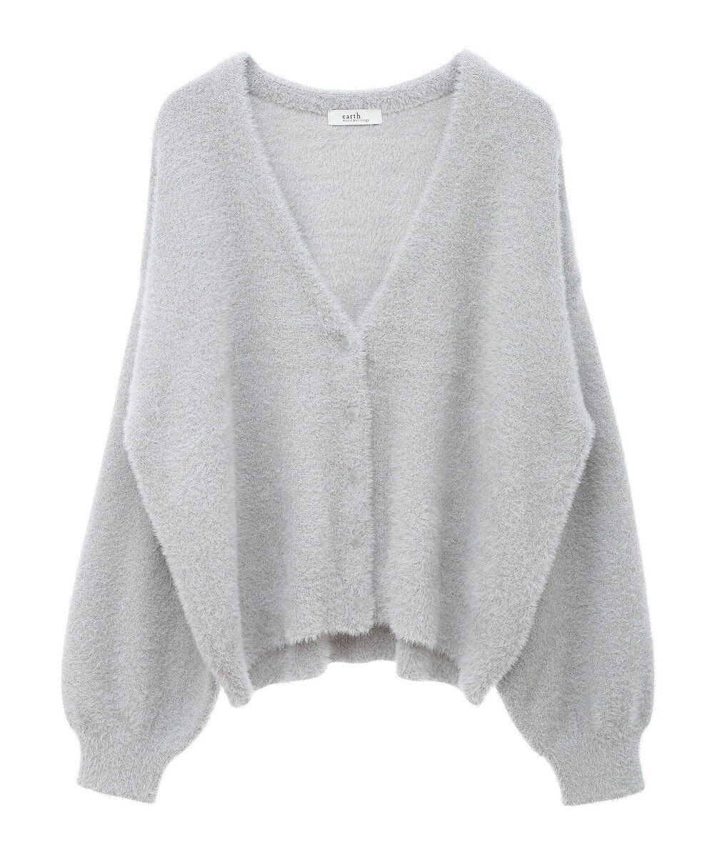 earth music&ecology ミニラメシャギーカーディガン 