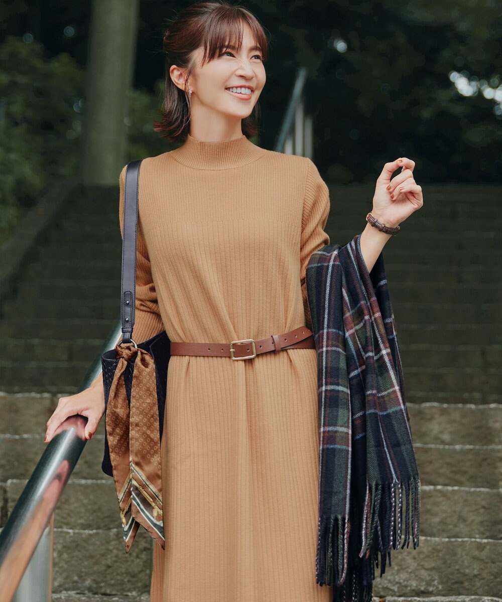 Tiaclasse 【安田美沙子さん着用】ウール混チェックマフラー 