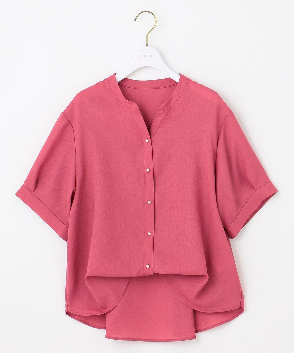 ANY SIS 【接触冷感・UVカット・速乾】スムージーポリエステル 2WAY ブラウス 