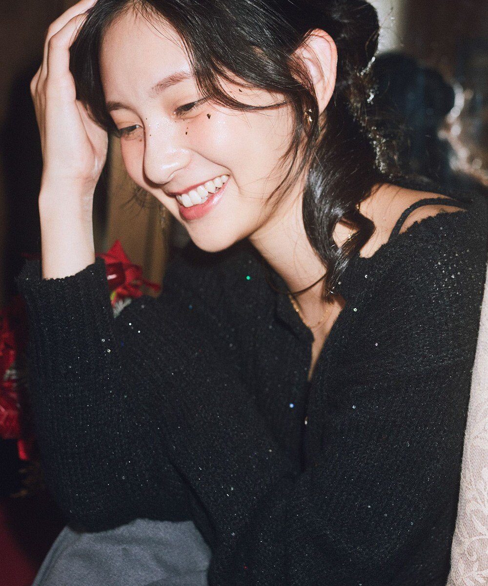 earth music&ecology 【セット2点】SET2点フラワースパンコールカーデ＋ビスチェ 