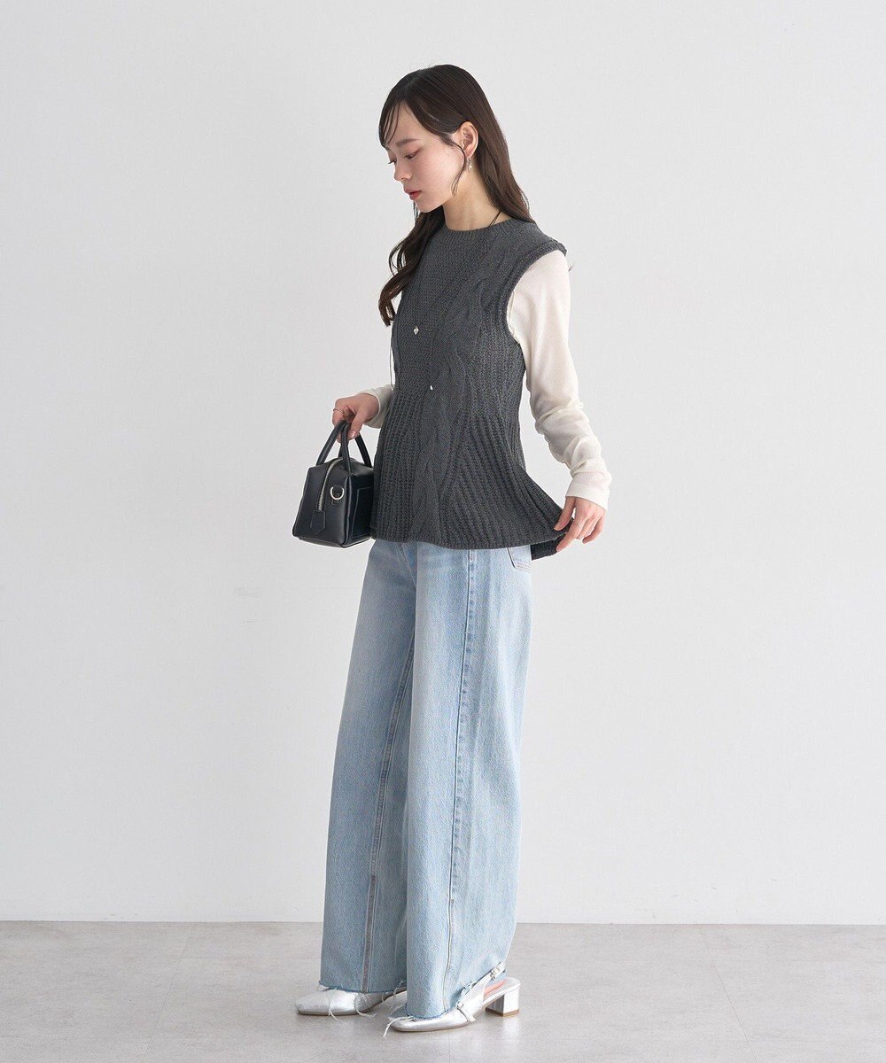 earth music&ecology フレアニットベスト 