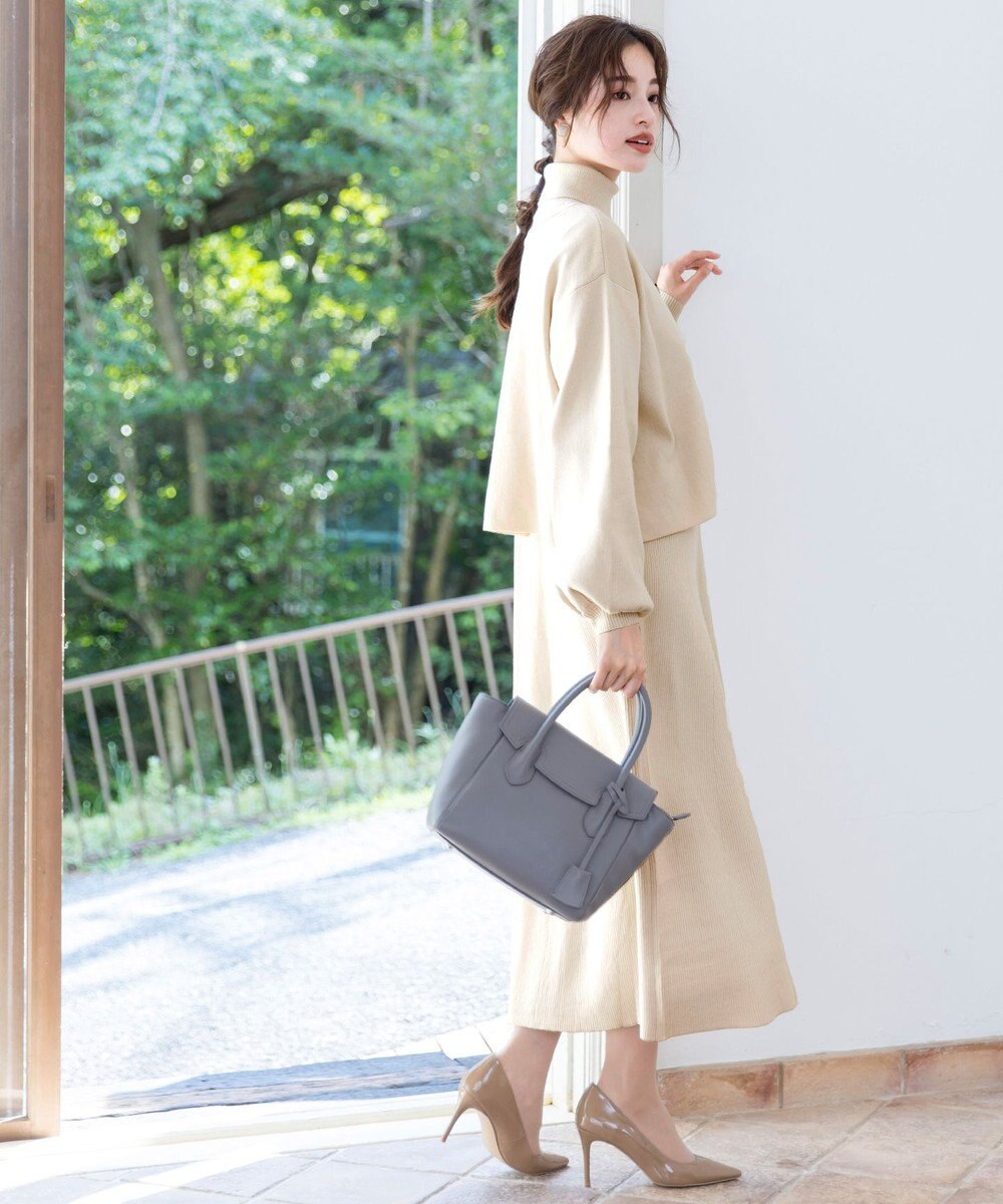 Tiaclasse 【洗える】大人上品なニットカーデ＋ワンピースセット 