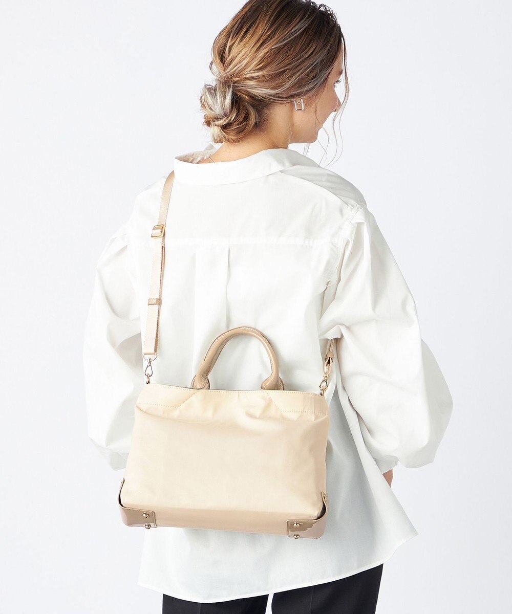 LA BAGAGERIE ツイルナイロン×エナメル 2WAYトートバッグ Sサイズ 