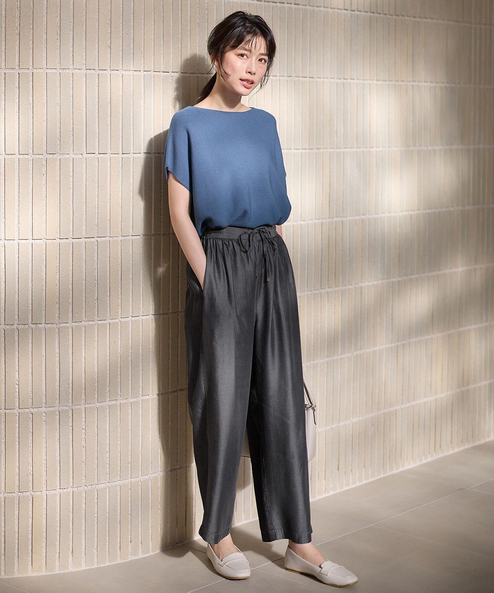 ANY 【洗濯機可/アンチピリング/UVカット】アクリルガーターフレンチスリーブニット 