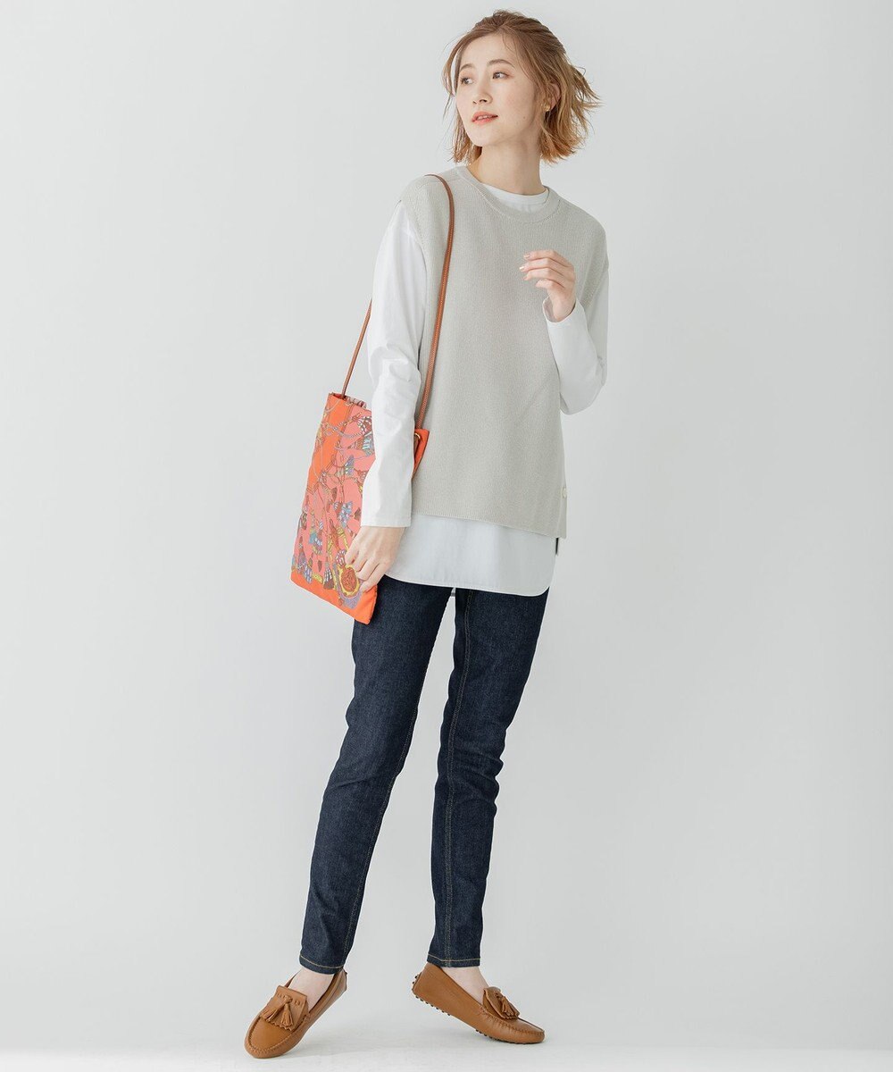 23区 【洗える】コンパクトコットンポリエステル ニットベスト 