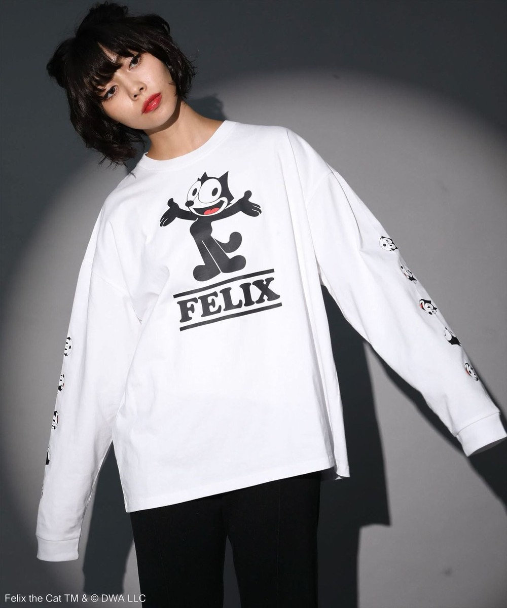 Green Parks ■ＦＥＬＩＸ　袖フェイスｐｔ　ロンＴＥＥ White