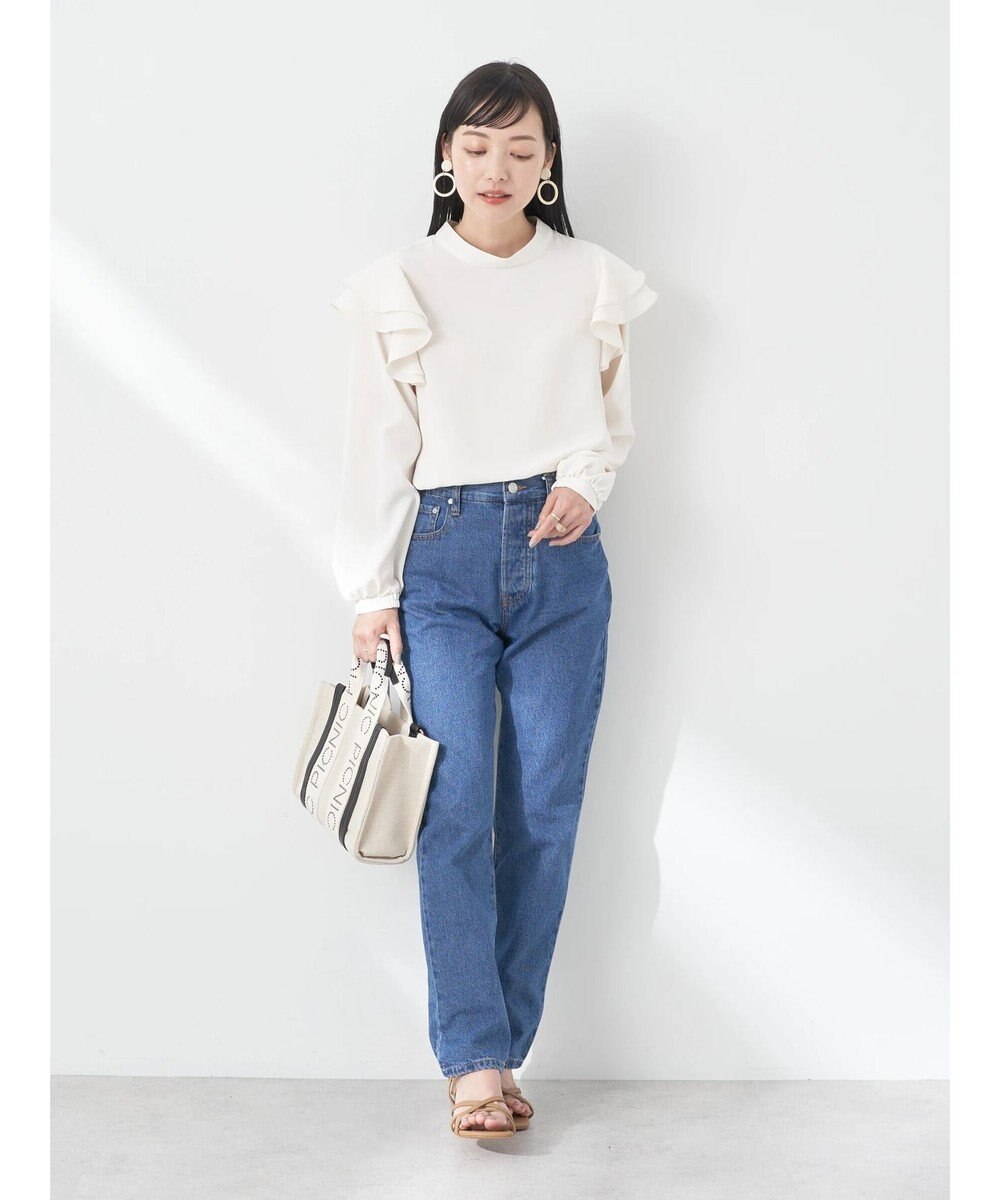 earth music&ecology フリルスリーブブラウス 