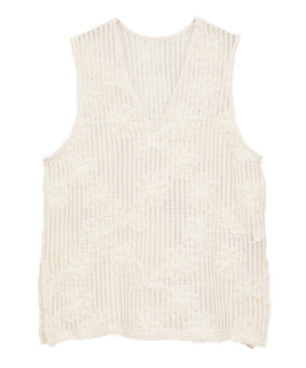 Green Parks テープ刺繍レースベスト 