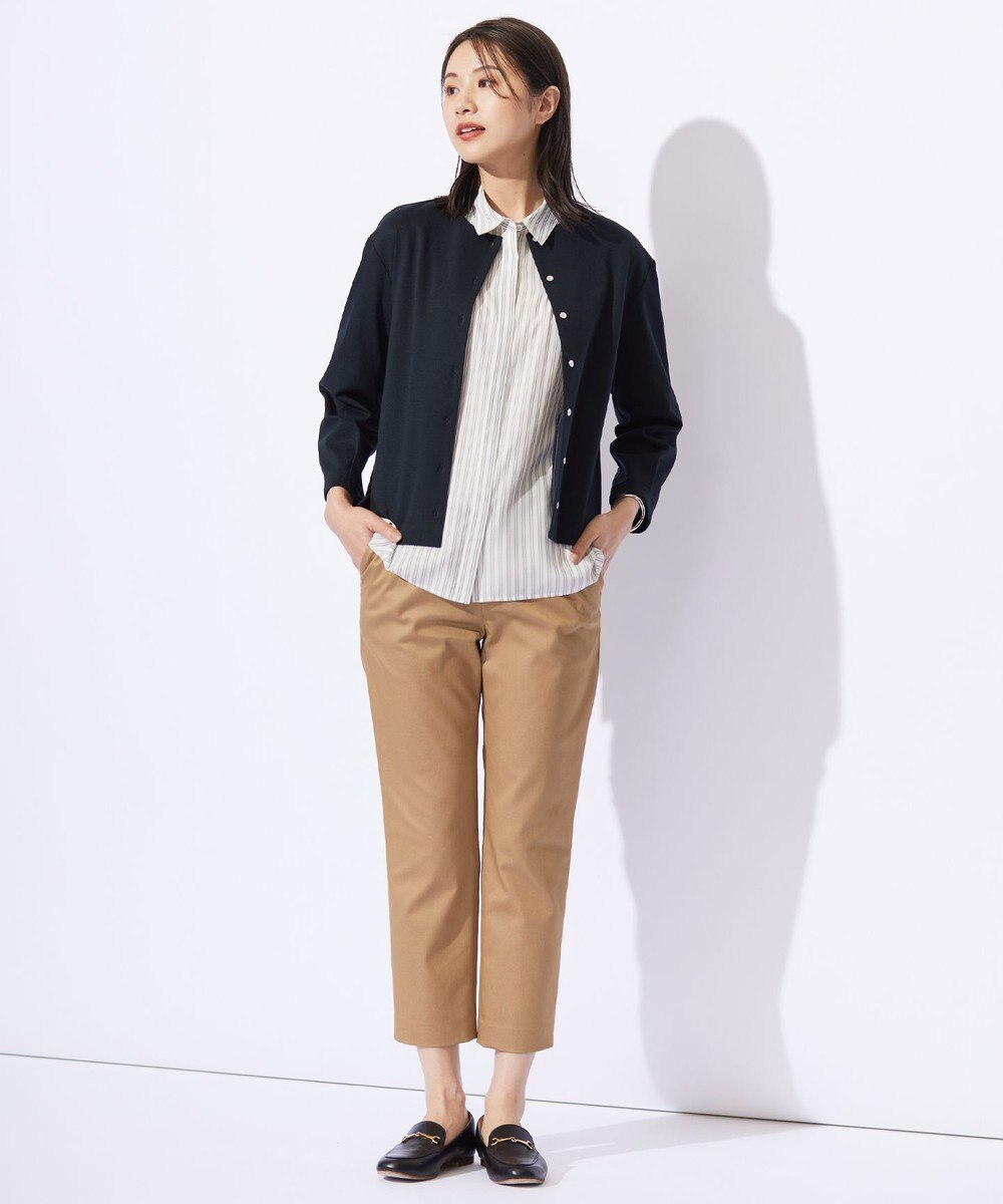 J.PRESS LADIES 【洗える】ウォッシャブルキュプラツイル ピンタック ブラウス 