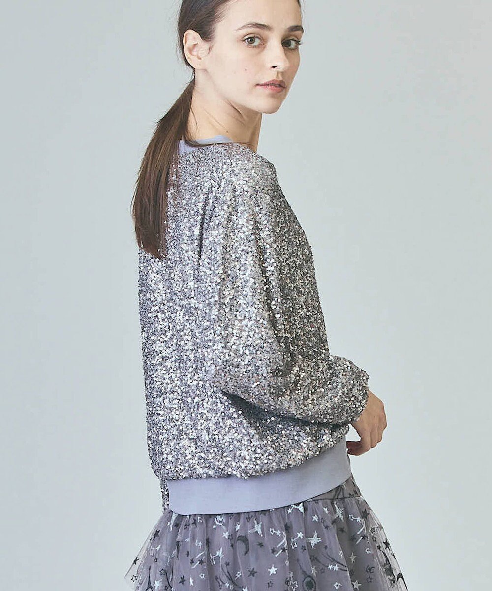 GRACE CONTINENTAL スパンコールニットカーディガン 