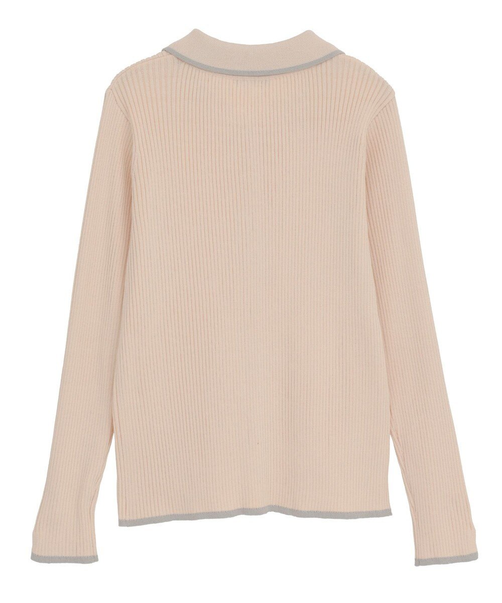 earth music&ecology バイカラートリムロングニットカーディガン 