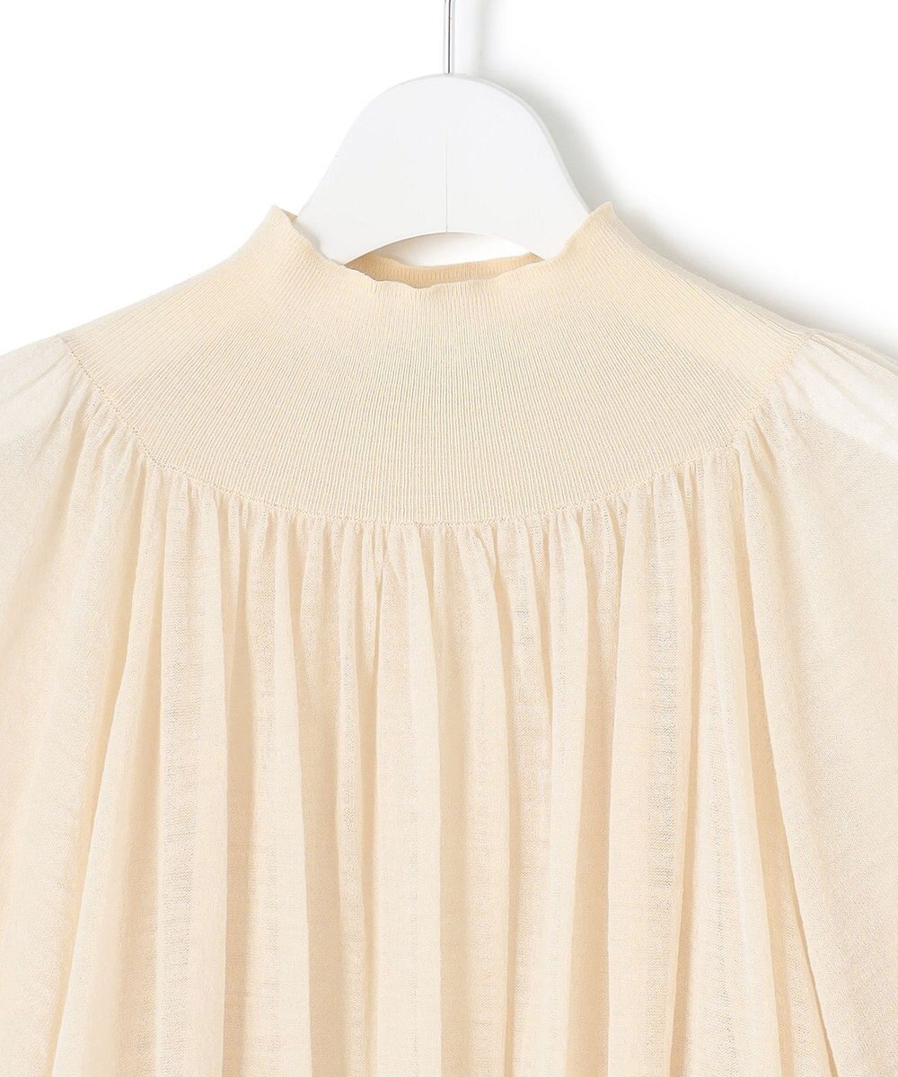 23区 【洗える】シアーギャザー ハイネック ニット 