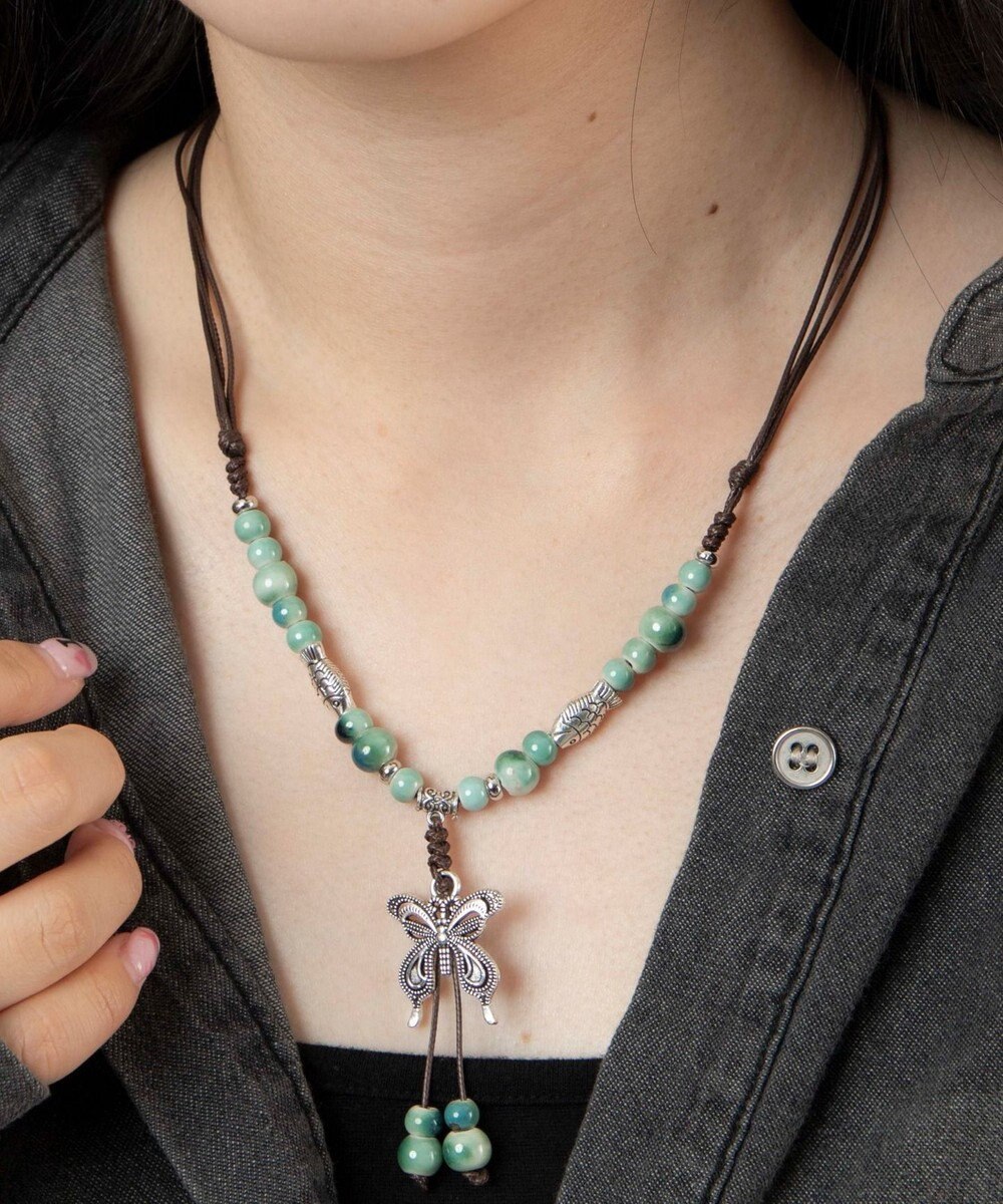 WEGO Lバタフライビーズネックレス 