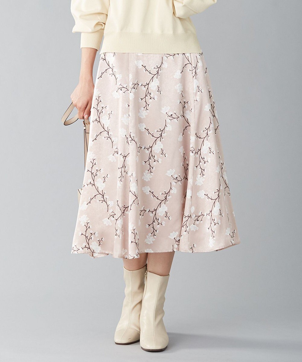 タグ付き新品 組曲 フレア スカート 花柄 大きいサイズ - スカート