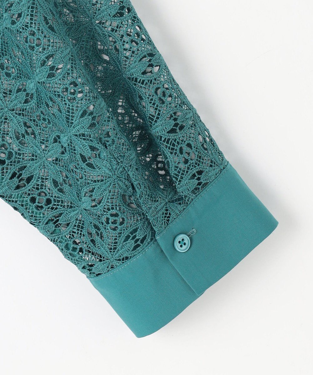 自由区 S ジオメトリックレース ブラウス 