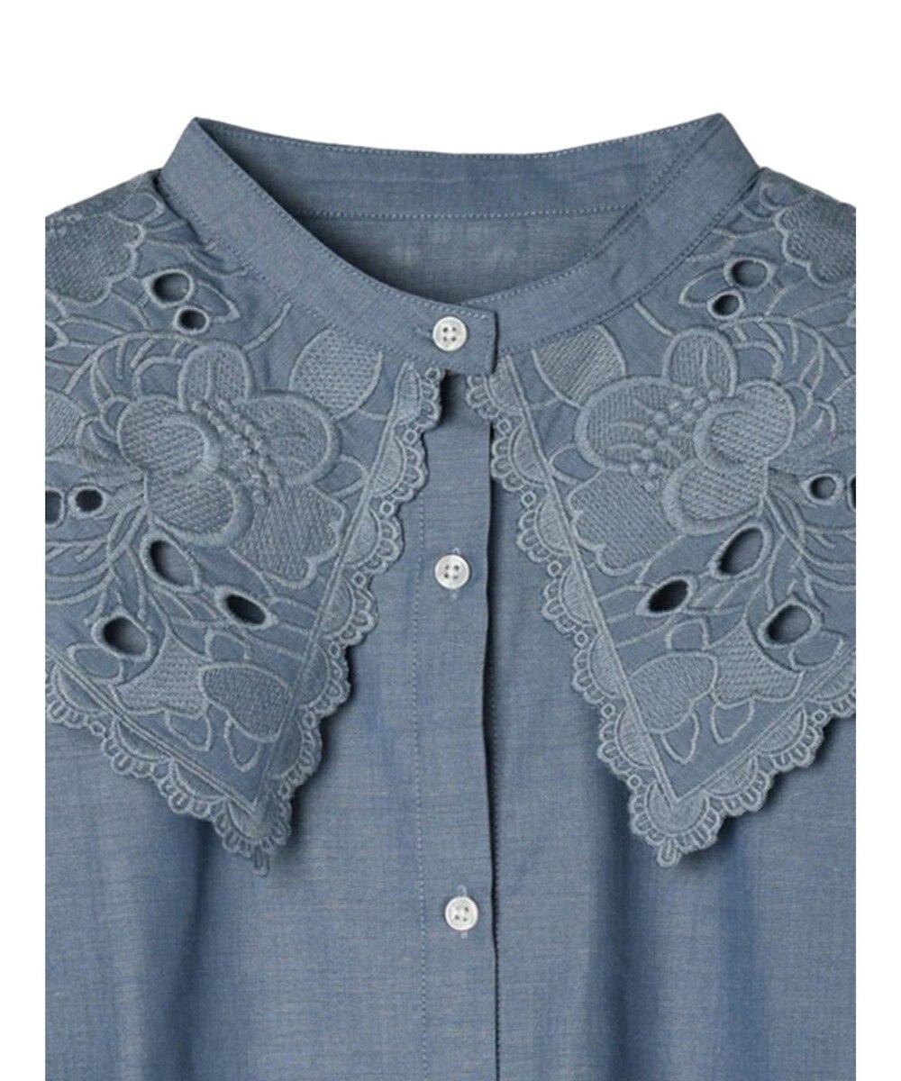 earth music&ecology ２ｗａｙ刺繍衿ブラウス 