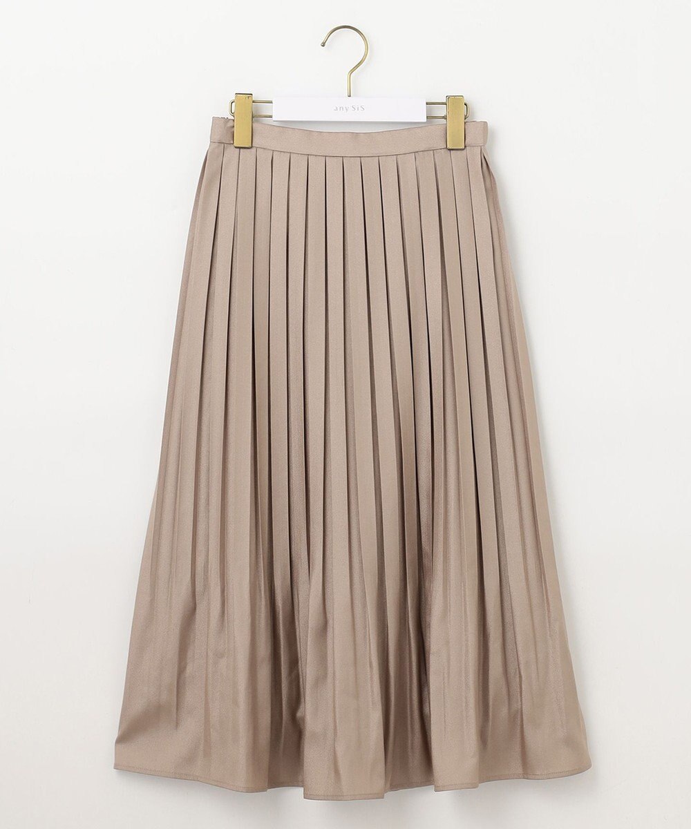 ANY SIS 【洗える】ブライトサテンプリーツ スカート 