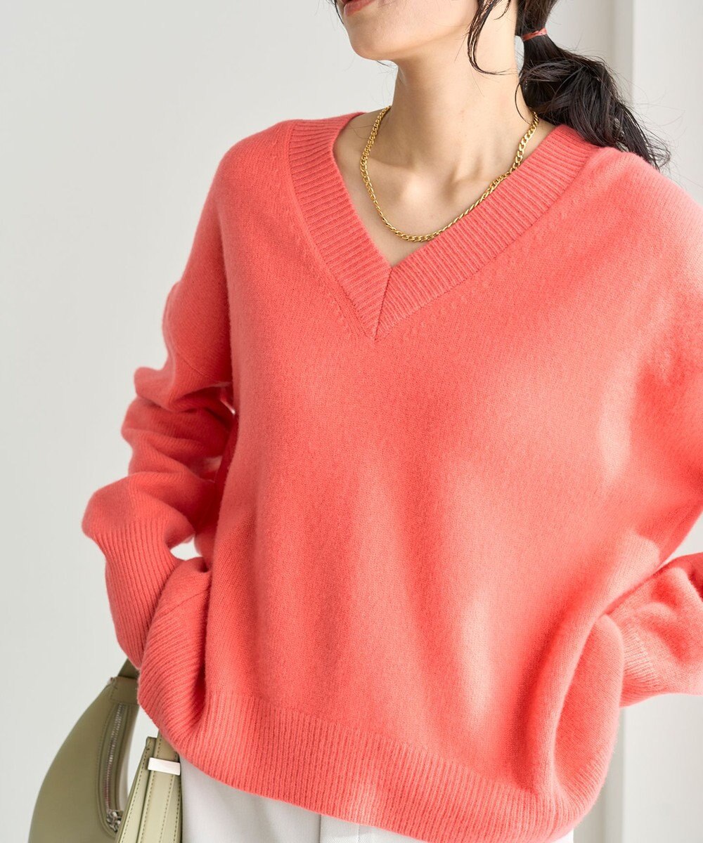 UNFILO ウールカシミヤ Vネックニット 