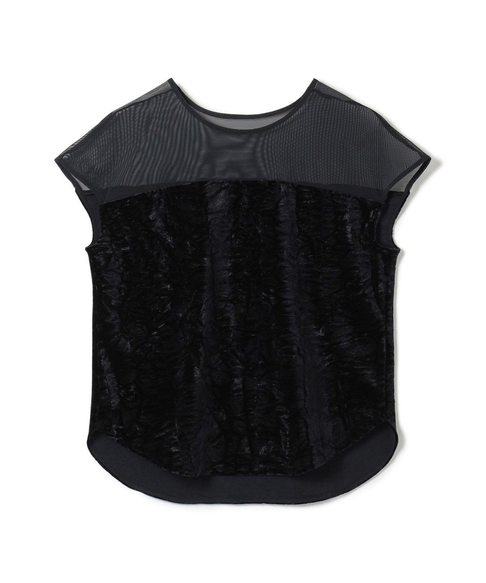 Chacott velour tops ブラック（ワッシャーベロア）