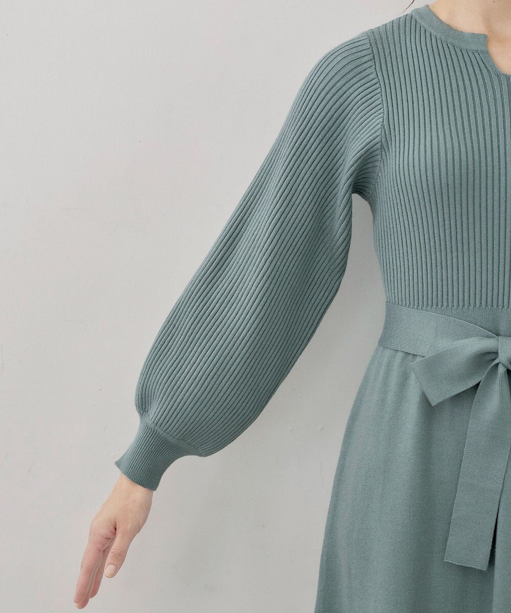 Tiaclasse 【洗える】パフ袖ニットワンピース 