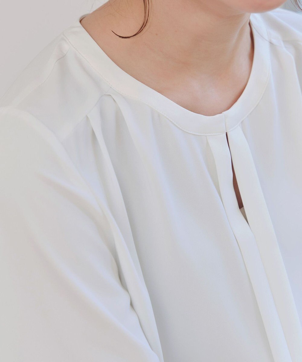 Tiaclasse 【2WAY・接触冷感・洗える】ノーカラーブラウス 