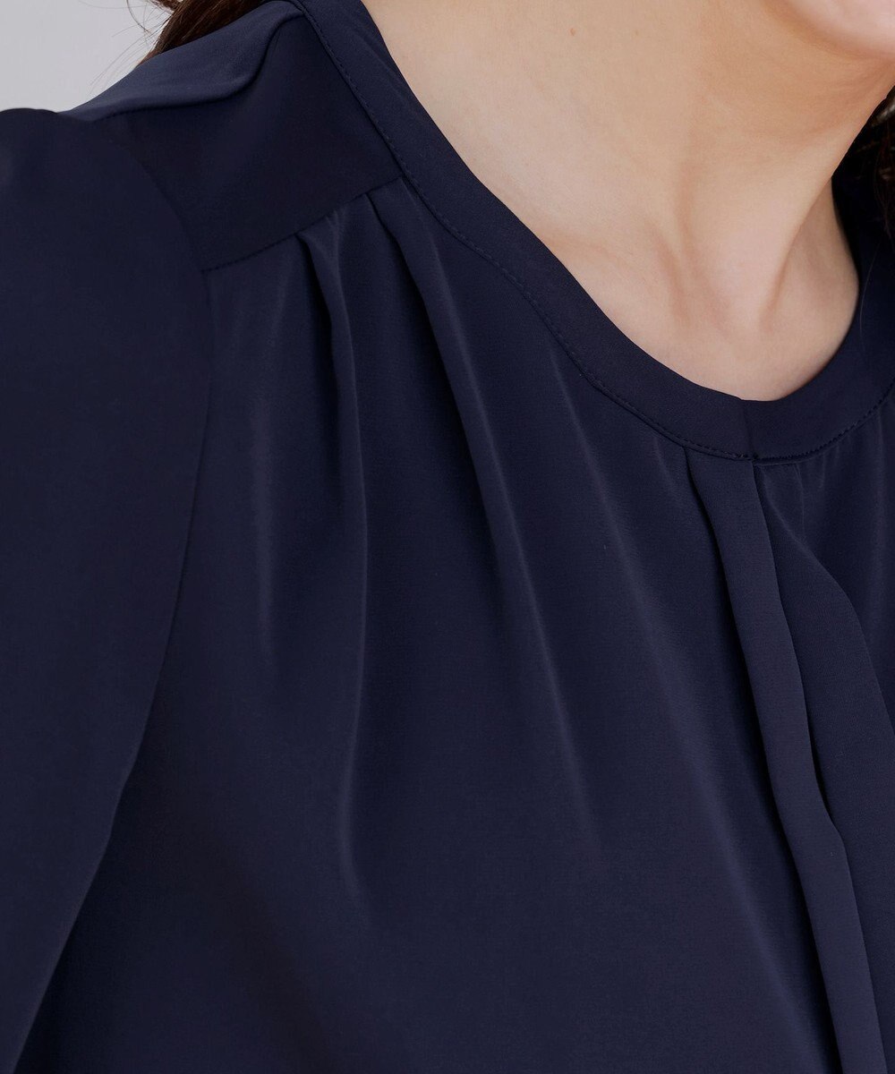 Tiaclasse 【2WAY・接触冷感・洗える】ノーカラーブラウス 