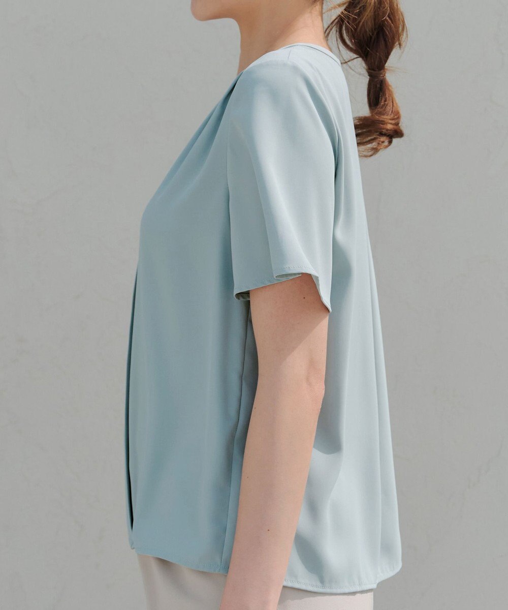 Tiaclasse 【2WAY・接触冷感・洗える】ノーカラーブラウス 