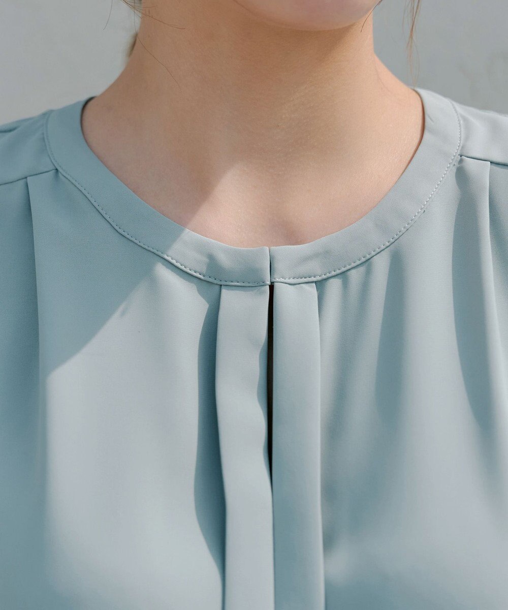 Tiaclasse 【2WAY・接触冷感・洗える】ノーカラーブラウス 