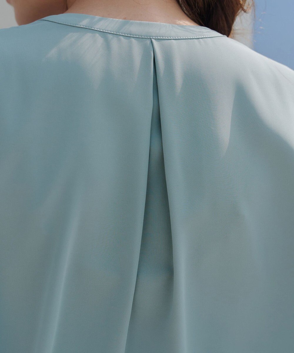 Tiaclasse 【2WAY・接触冷感・洗える】ノーカラーブラウス 