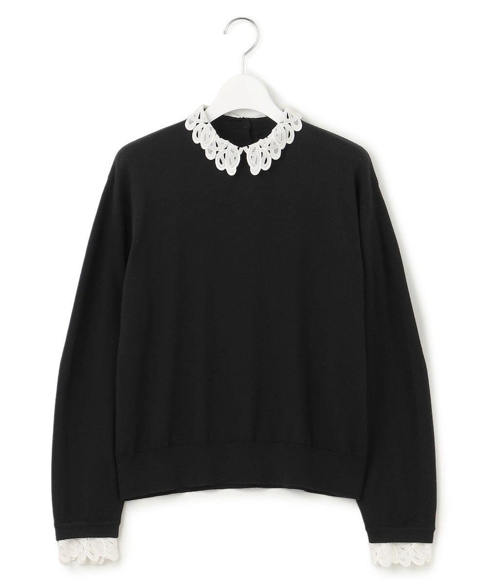 23区 L 【洗える】エンブロイダリーニット 