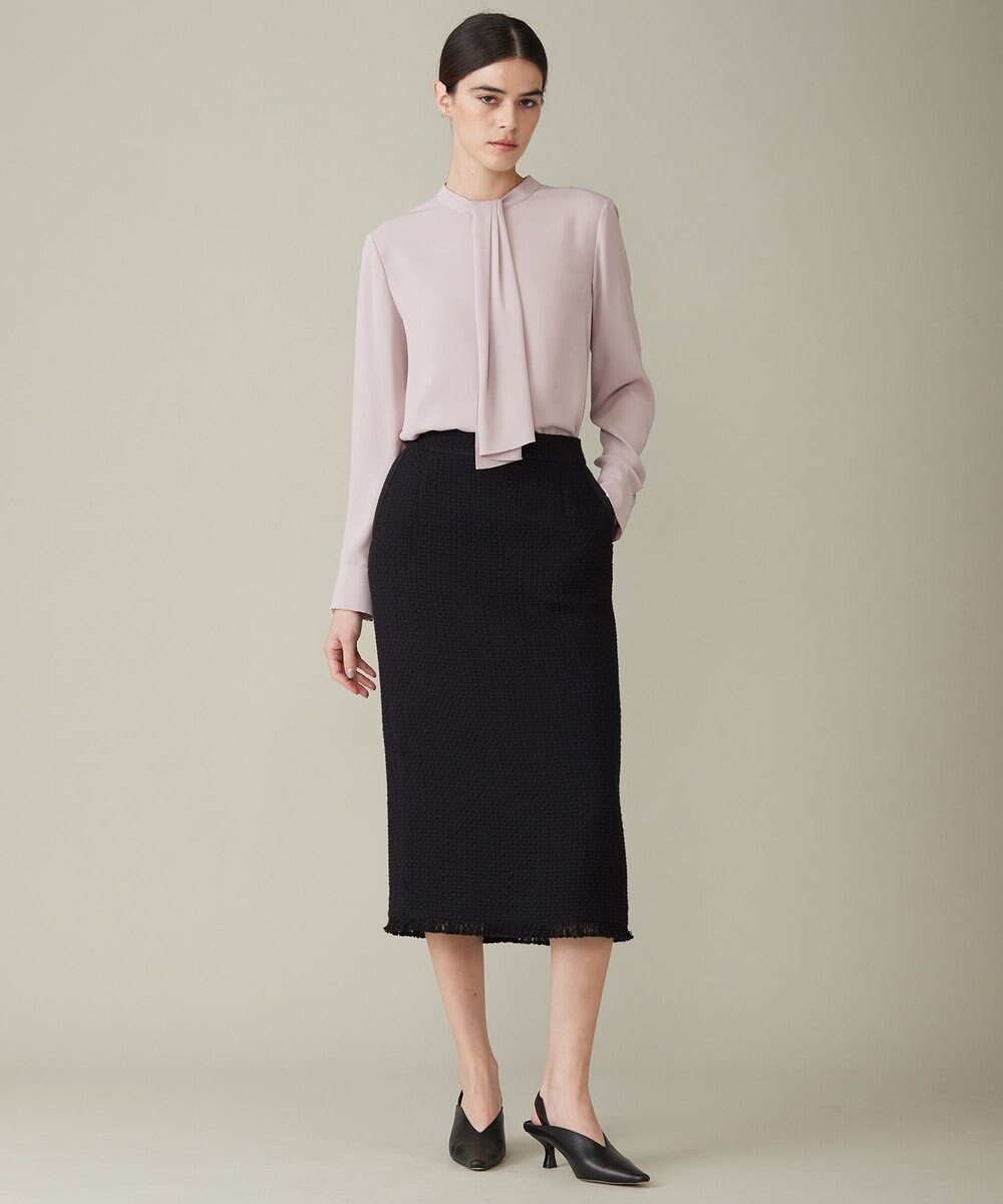 ICB 【WEB限定カラーあり・速乾・洗える】BackSatinAmunzen スカーフタイブラウス 