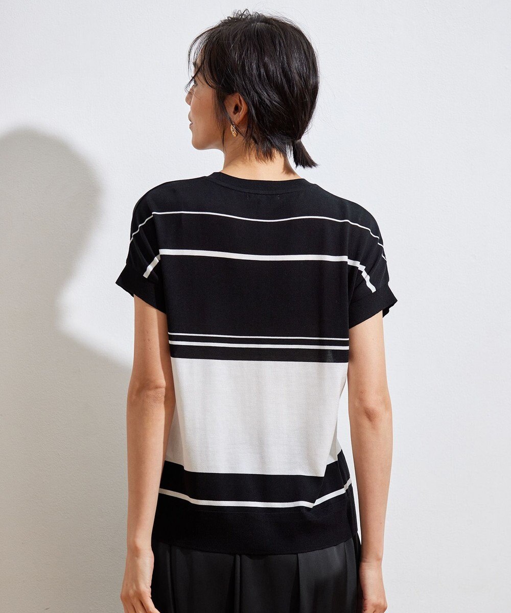 自由区 L 【WEB限定・洗える】ニットソーボーダー トップス 