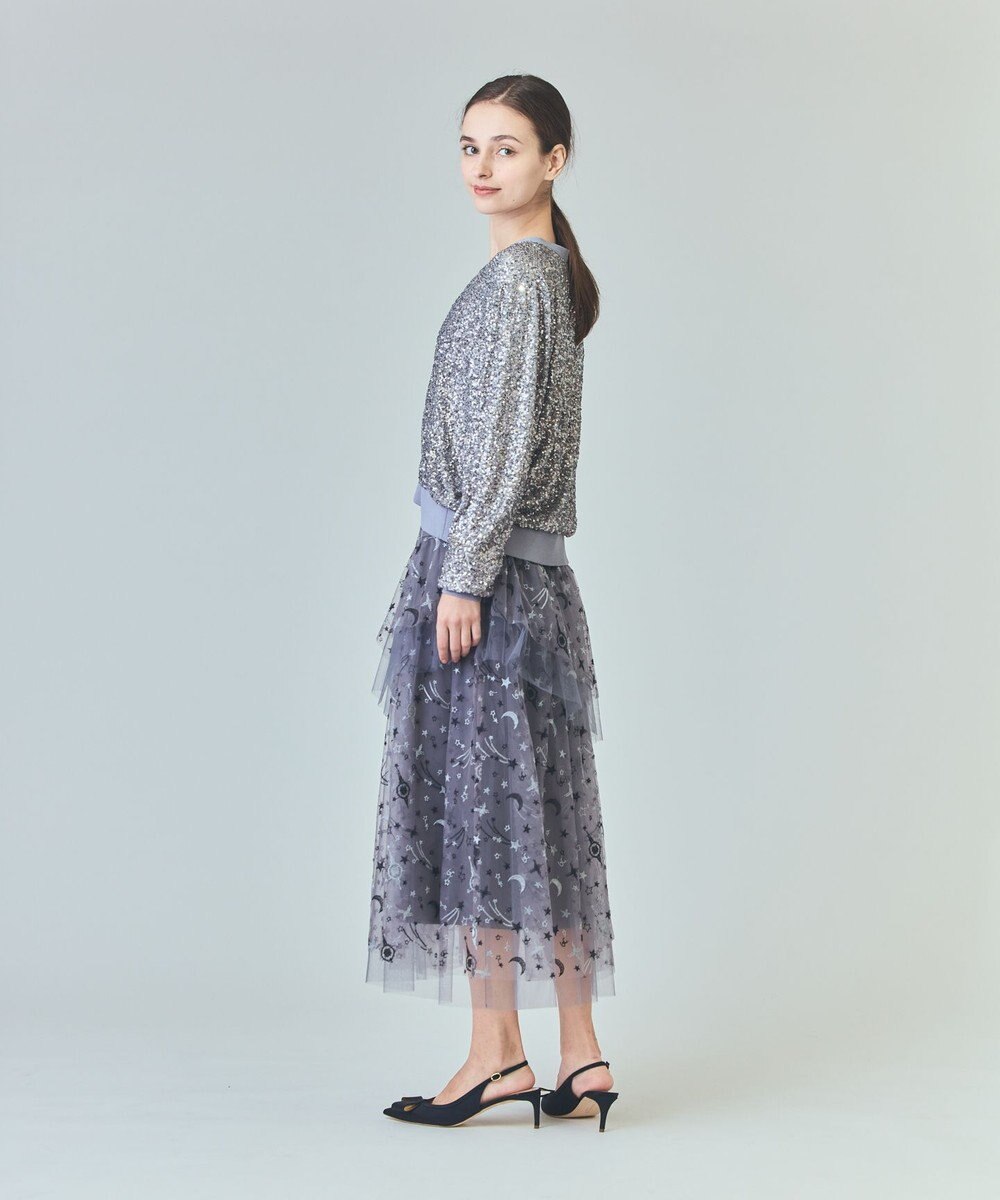 GRACE CONTINENTAL スパンコールニットカーディガン 