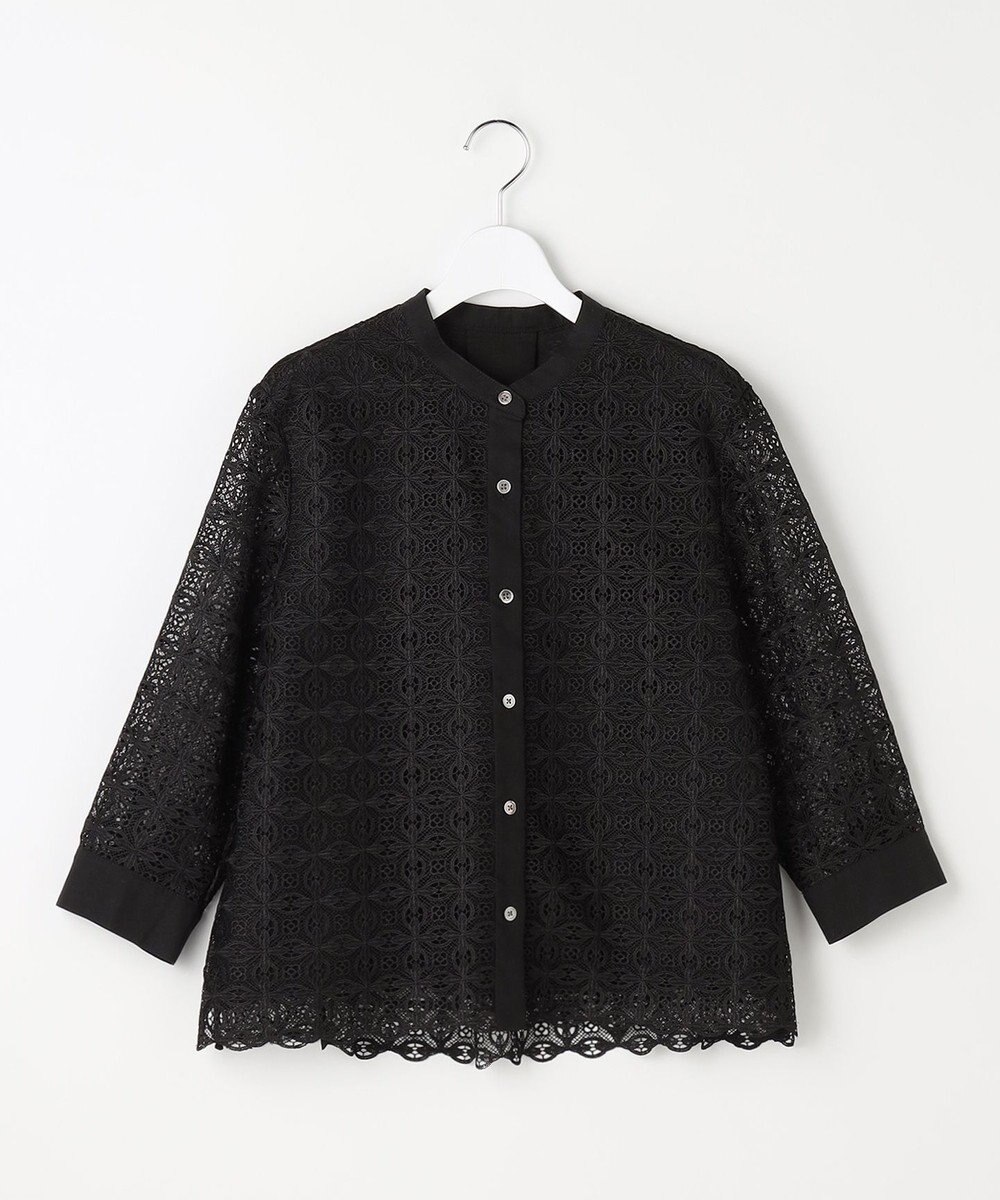 自由区 S ジオメトリックレース ブラウス 