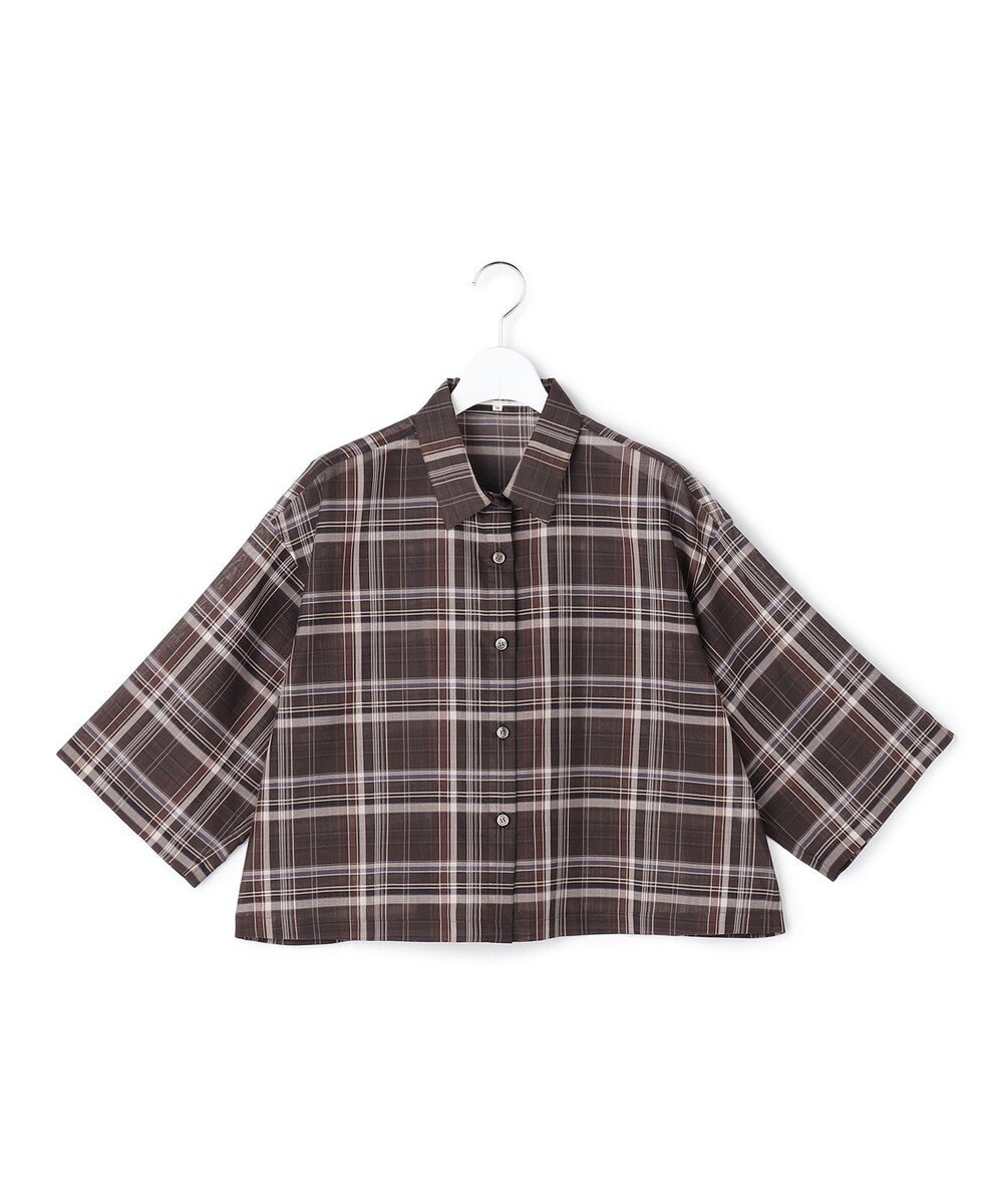 23区 【先行予約】ハイツイストシアーチェック クロップド シャツ 