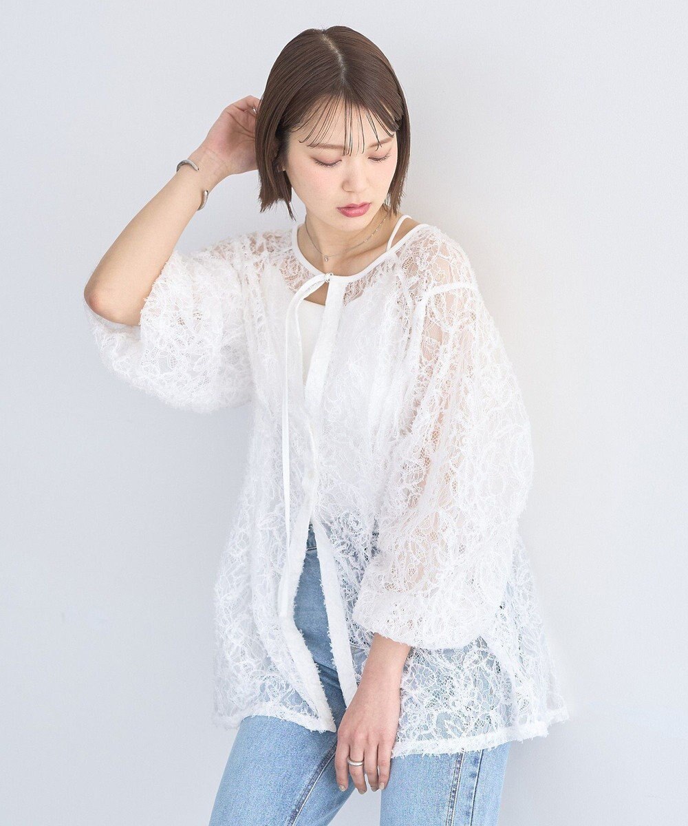 earth music&ecology レースフラワーブラウス 