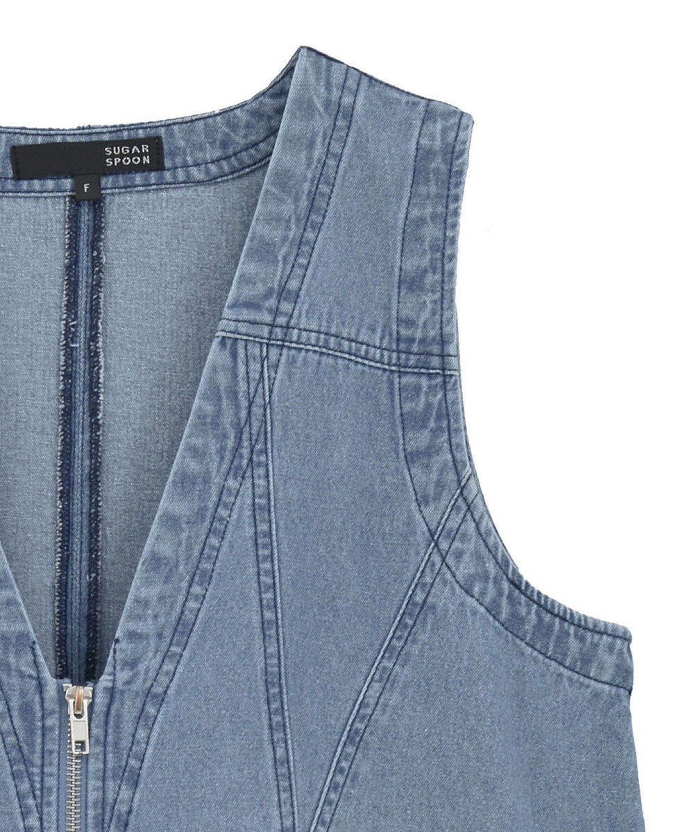 Green Parks ・ＳＵＧＡＲ　ＳＰＯＯＮ　Ｗ－ＺＩＰデニムミニワンピ 