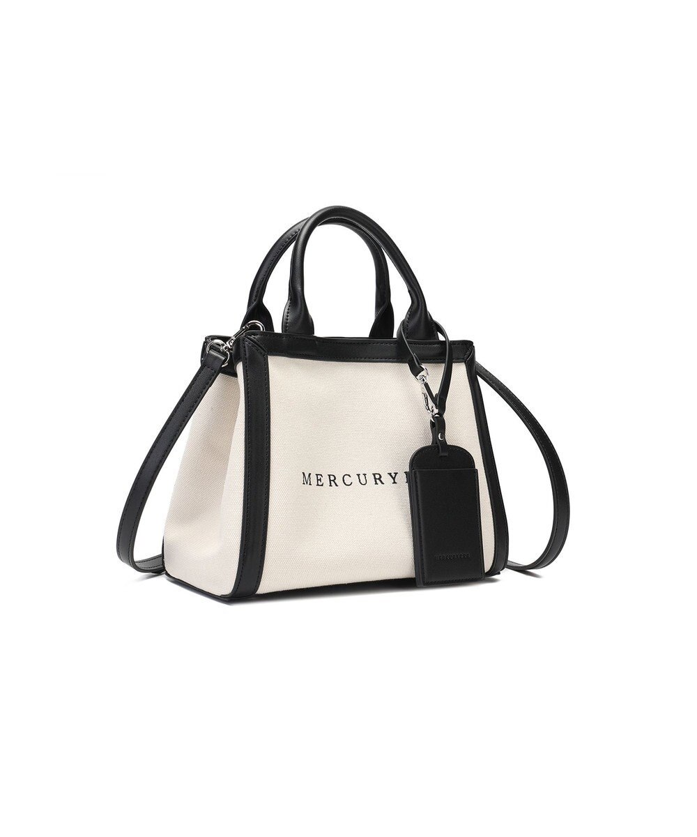 style code 【MERCURYDUO/マーキュリーデュオ】カードケース付 軽量キャンバスロゴ 2WAYトートバッグ 