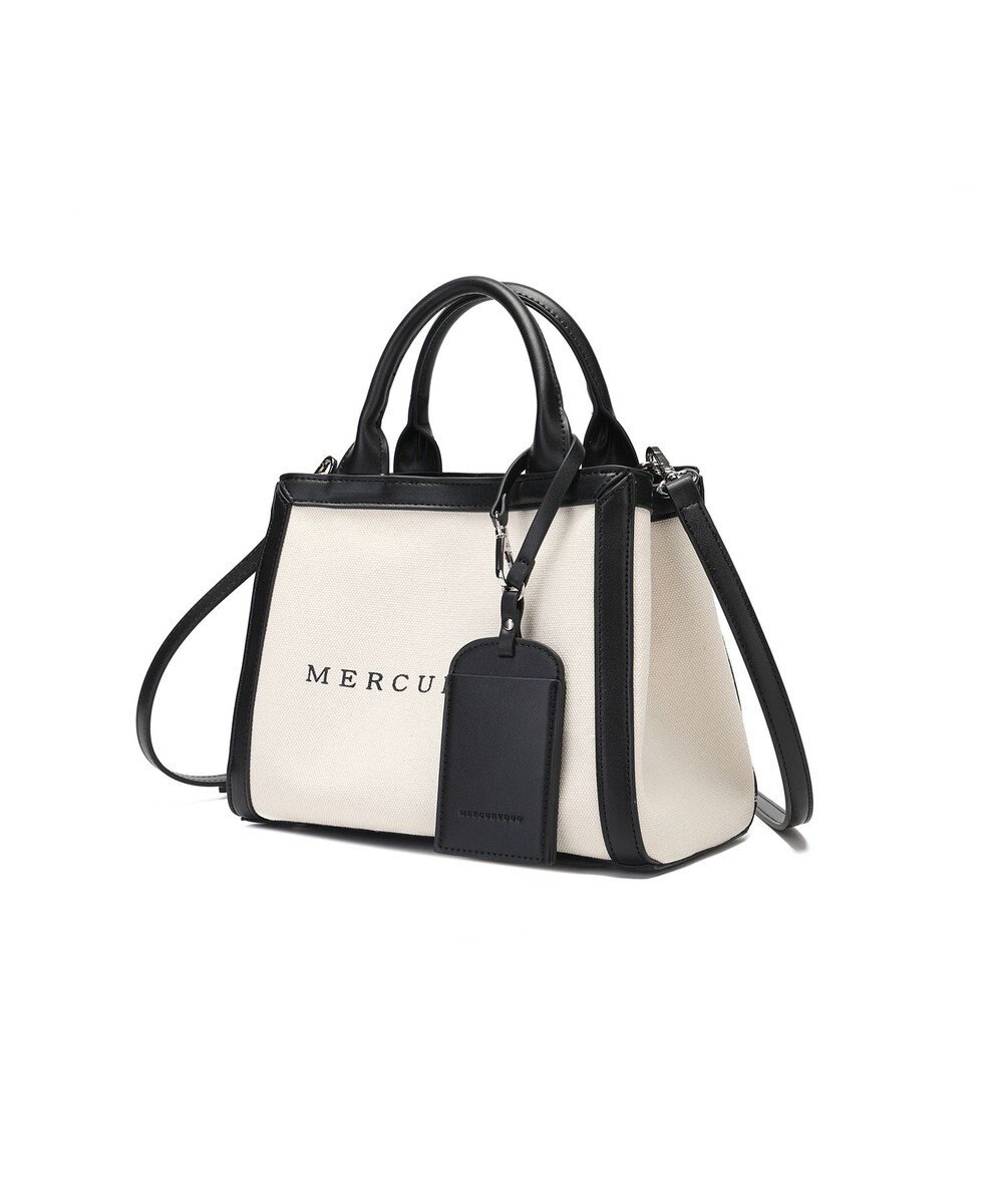 style code 【MERCURYDUO/マーキュリーデュオ】カードケース付 軽量キャンバスロゴ 2WAYトートバッグ 