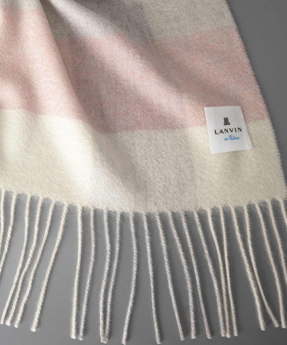 AURORA LANVIN en Bleu ランバン オン ブルー  カシミヤ ブロックチェック マフラー（幅30cm） 