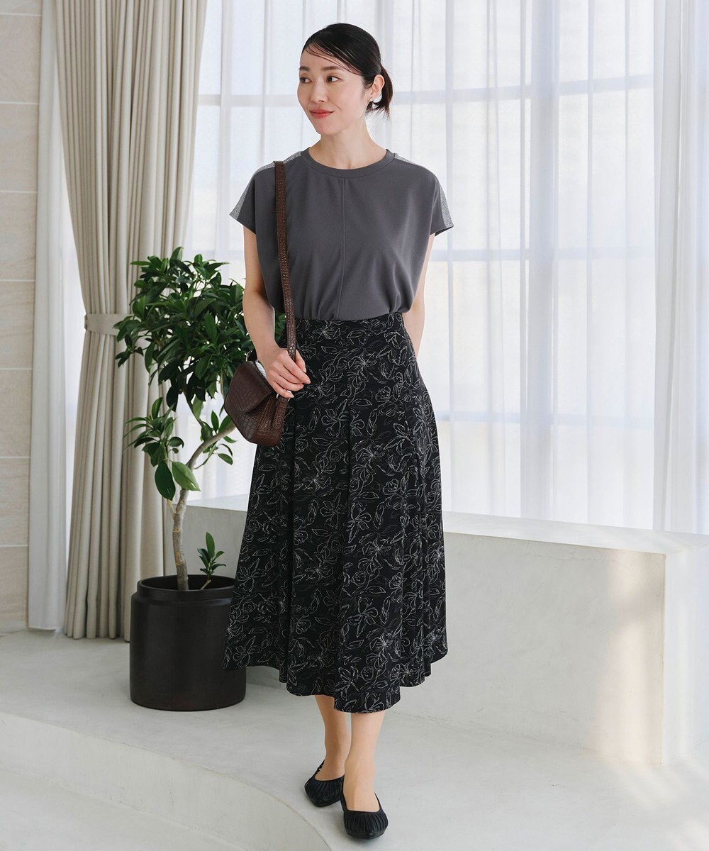 Tiaclasse 【洗える】フラワープリントスカート 