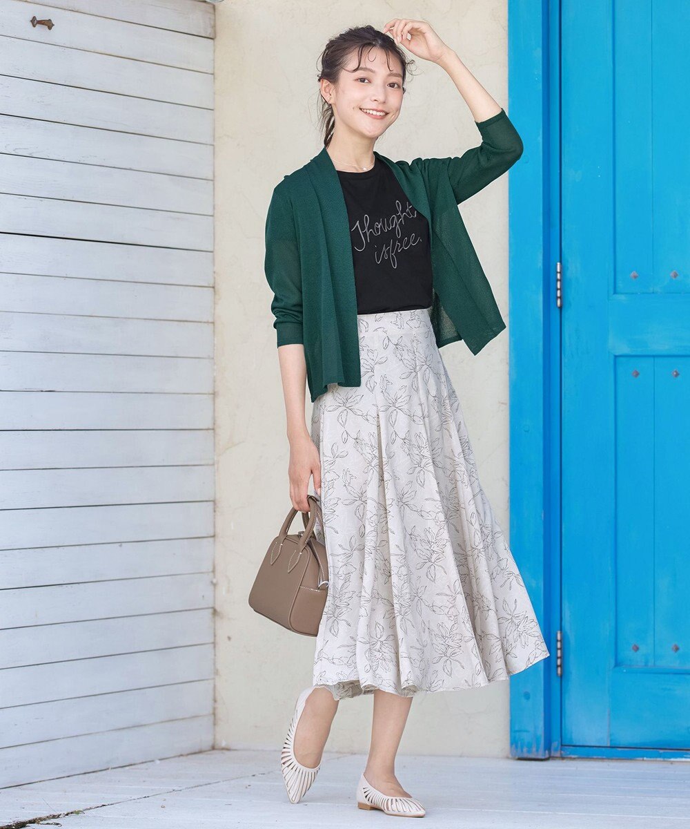 Tiaclasse 【洗える】フラワープリントスカート 